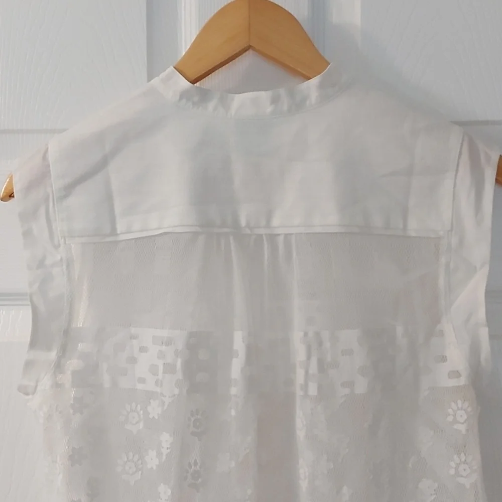 Cabi Prudence Lace Sleveless Top Ivory Size Medium - Picture 4 of 6
